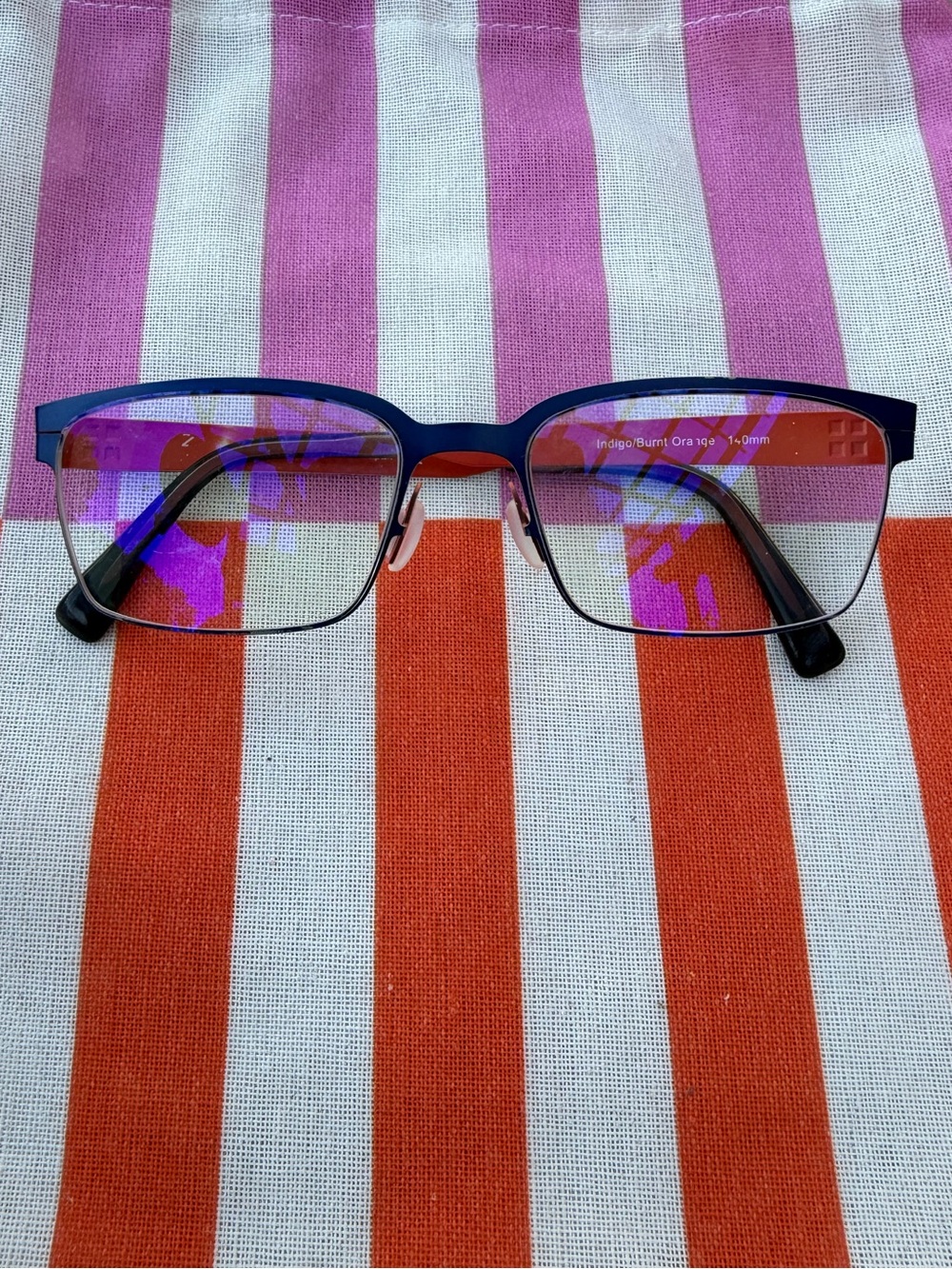 ZERO G EYEWEAR - ARMONK Titanium Glasses Indigo Burnt Orange